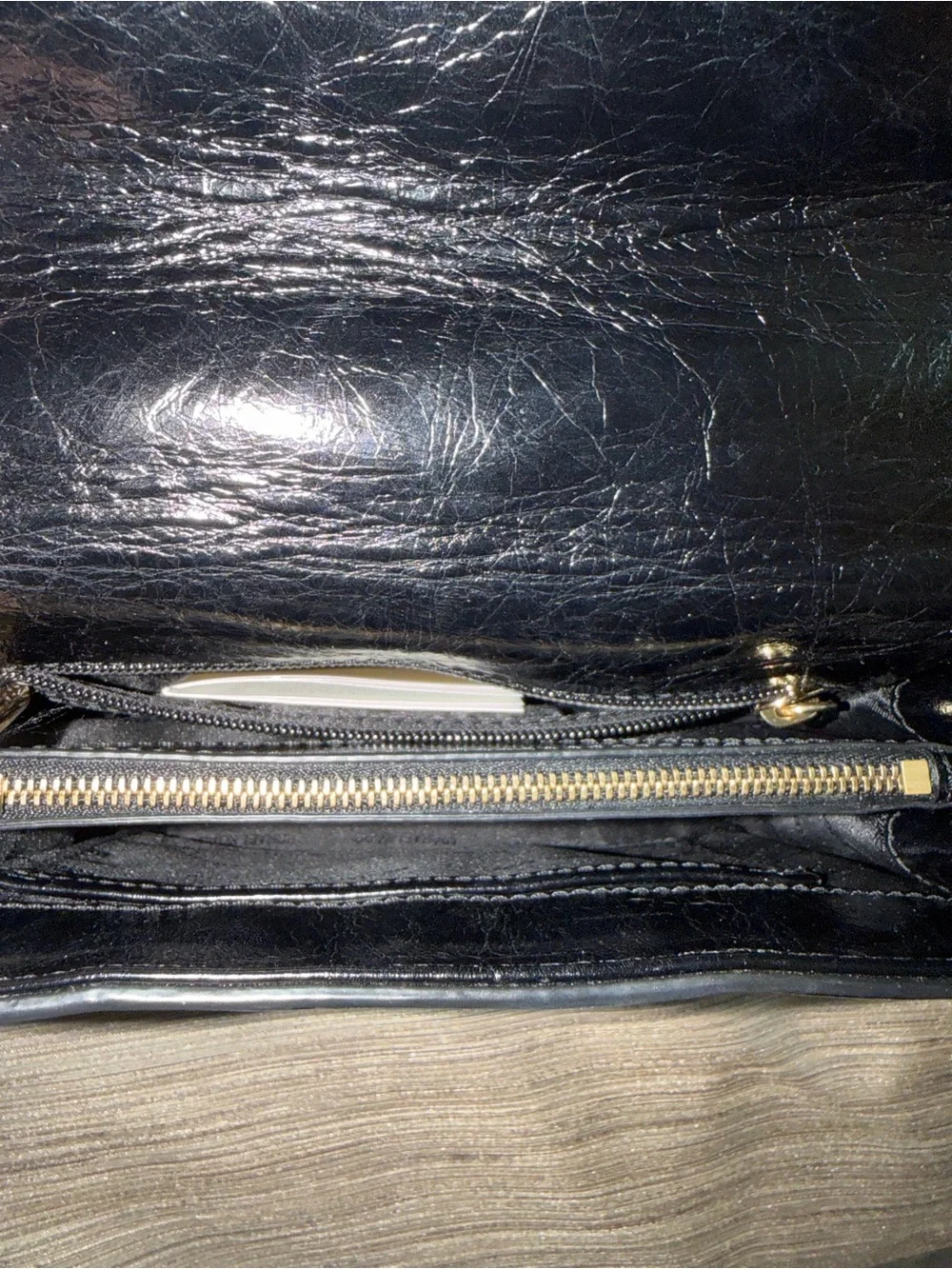 Michael Kors Black Quilted Leather Shoulder Bag with Gold Chain